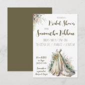 Bloemen trouwjurk, bruidsjurk, Vrijgezellenfeest Kaart (Voorkant / Achterkant)