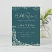 Bloemen trouwjurk vrijgezellenfeest kaart (Staand voorkant)