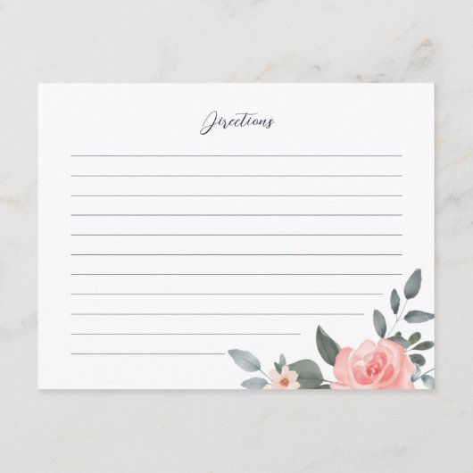 Bloemen Trouwjurk Vrijgezellenfeest Recept Kaart (Achterkant)