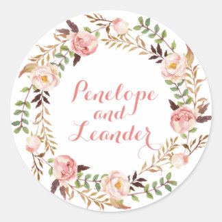 Bloemen Trouwnamen Label Stickers