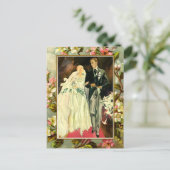  Bloemen Trouwpaar sjabloon Briefkaart (Staand voorkant)