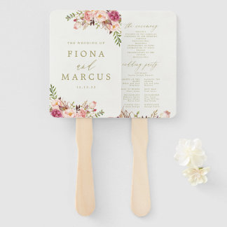  Bloemen Trouwprogramma Hand Fan Handwaaier