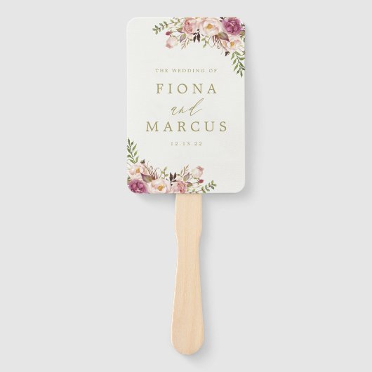  Bloemen Trouwprogramma Hand Fan Handwaaier (Voorkant)