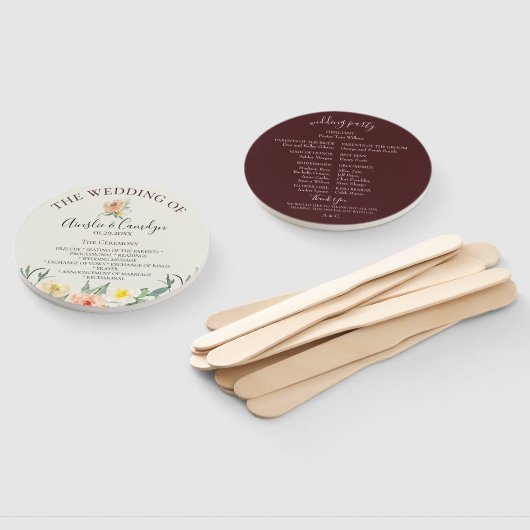  Bloemen Trouwprogramma Hand Fans Handwaaier (Niet-gemonteerd)