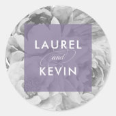  Bloemen Trouwstickers | Violet Ronde Sticker (Voorkant)