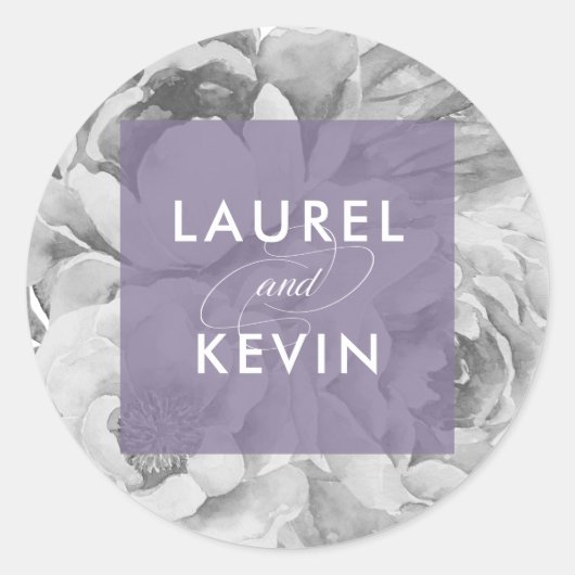  Bloemen Trouwstickers | Violet Ronde Sticker (Voorkant)