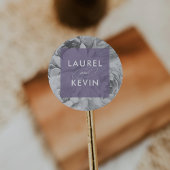  Bloemen Trouwstickers | Violet Ronde Sticker