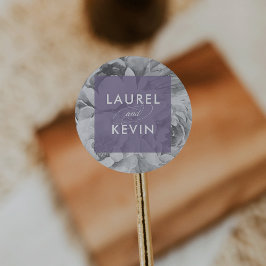  Bloemen Trouwstickers | Violet Ronde Sticker