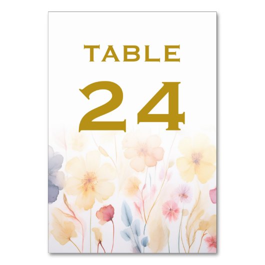 Bloemen Trouwtafel Aantal Kaarten (Achterkant)