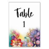 Bloemen trouwtafel nummer kaart (Voorkant)