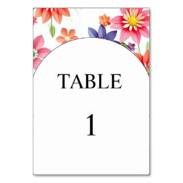 Bloemen trouwtafel nummer kaart