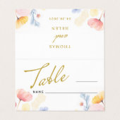 Bloemen Trouwtafel Nummer Plaats Gevouwen Kaart (Buitenkant ongevouwen)