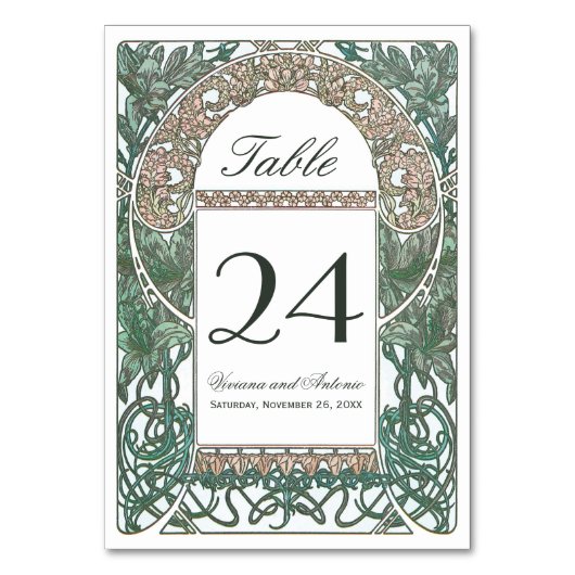 Bloemen Trouwtafel Nummers I Kaart (Achterkant)