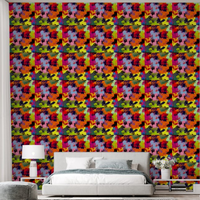 BLOEMEN TUIN ABSTRACT BEHANG (Slaapkamer)