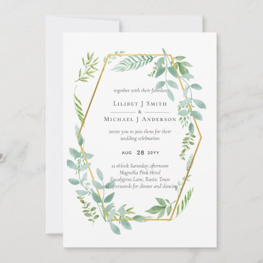 Bloemen Tuin Bladeren Groene Huwelijksdecoratie (Voorkant)