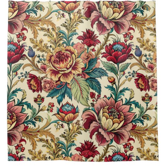 Bloemen tuin decoratieve eye-catching douchegordijn (Voorkant)