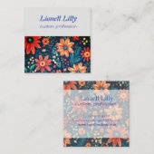 Bloemen Tuin Magic Vierkante Visitekaartje (Voorkant / Achterkant)