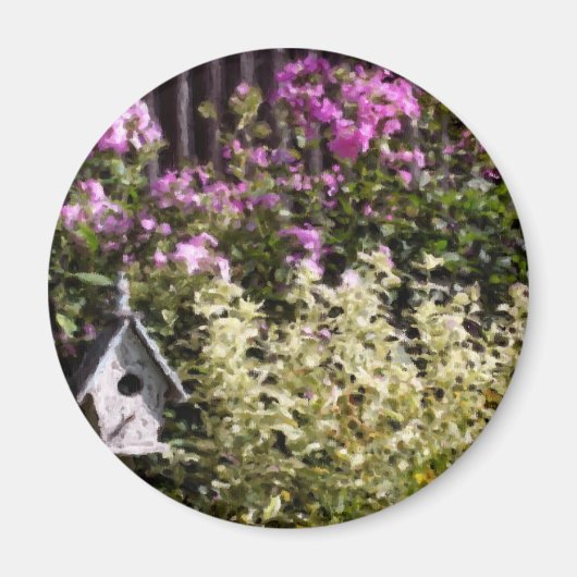 Bloemen Tuin Pastel Schilderij Magneet (Voorkant)