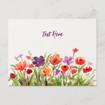 Bloemen Tuin Waterverf Briefkaart