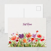 Bloemen Tuin Waterverf Briefkaart (Voorkant / Achterkant)