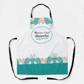 Bloemen Tuin Waterverf Floral Botanische Custom Schort (Voorkant)