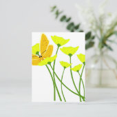 bloemen tuinvlinder natuur gele bloesems briefkaart (Staand voorkant)