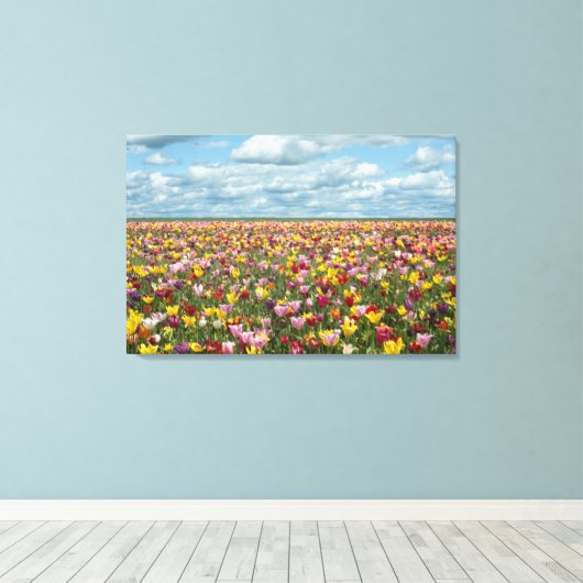 Bloemen | Tulpen Willamette Valley Oregon Canvas Afdruk (Insitu (Houten vloer))