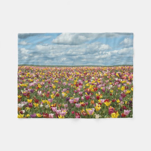 Bloemen | Tulpen Willamette Valley Oregon Fleece Deken (Voorkant (Horizontaal))