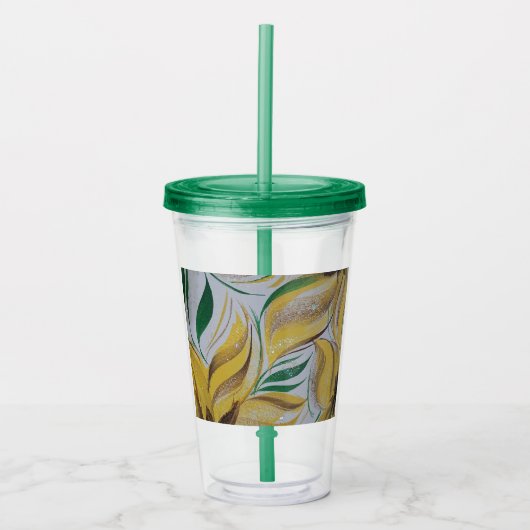 Bloemen Tumbler Acryl Drinkbeker (Voorkant)