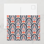 Bloemen Turkije Folk Art Patroon Feestdagenkaart (Voorkant / Achterkant)