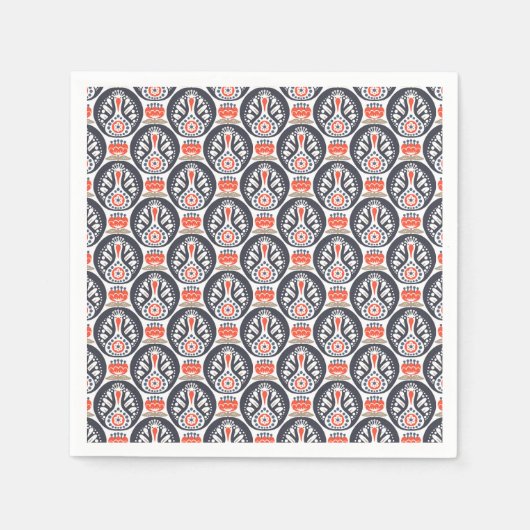 Bloemen Turkije Folk Art Patroon Servet (Voorkant)