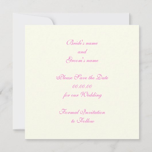 Bloemen turquoise, hete roze bruiloft Save the Dat Kaart (Achterkant)