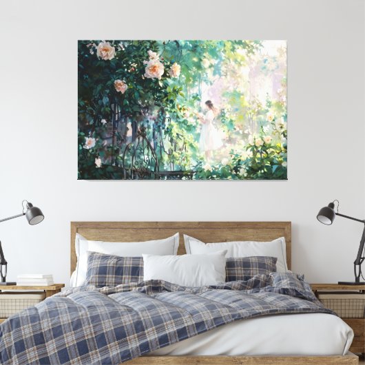 *~* Bloemen TV2  Kunst Uitgerekt Canvas Print (Insitu (Slaapkamer))