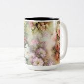 bloemen tweekleurige koffiemok (Voorkant rechts)