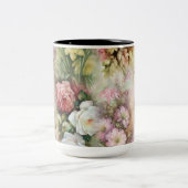 bloemen tweekleurige koffiemok (Center)