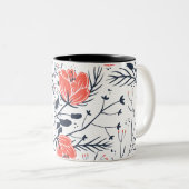 Bloemen Tweekleurige Koffiemok (Voorkant rechts)