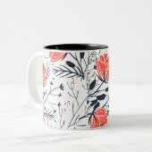 Bloemen Tweekleurige Koffiemok (Voorkant links)