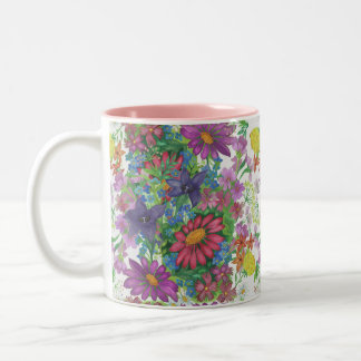 Bloemen Tweekleurige Koffiemok