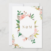 Bloemen Typografie Wit Anand Karaj Sikh Bruiloft Kaart (Achterkant)