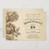  bloemen & typografische huwelijksuitnodiging kaart (Voorkant / Achterkant)