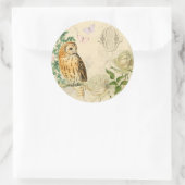 Bloemen  uil stickers met mooie rozen (Tas)