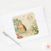 Bloemen uil stickers met mooie rozen (Envelop)