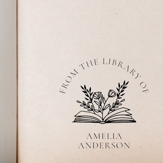 Bloemen uit de bibliotheek van aangepaste naam  zelfinktende stempel