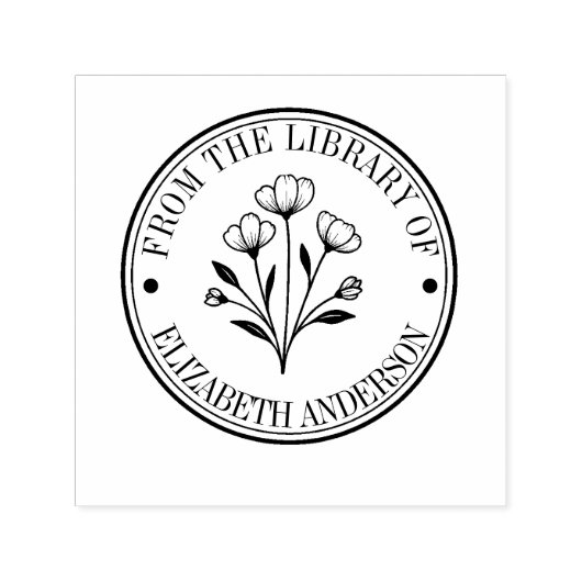 Bloemen uit de bibliotheek van Custom Book Zelfinktende Stempel (Design)