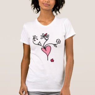 Bloemen uit een ruby hart t-shirt