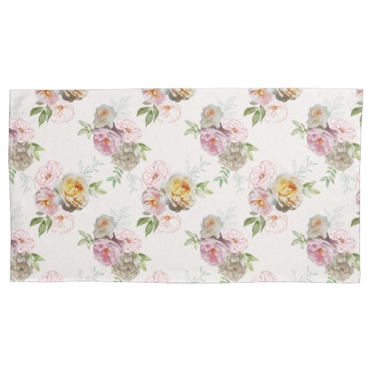 Bloemen uit Heaven Cream King Pillowcase Kussensloop (Voorkant)