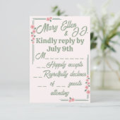 Bloemen uit het depressietijdperk RSVP kaartje (Staand voorkant)