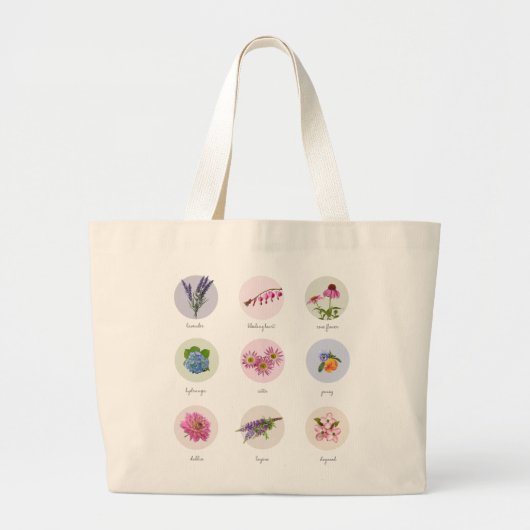 Bloemen uit New England Grote Tote Bag (Voorkant)