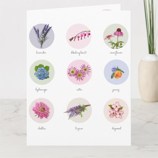 Bloemen uit New England Kaart (Voorkant)