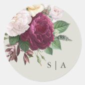 Bloemen uit vroeger tijden ronde sticker (Voorkant)